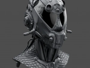 逼真的赛博朋克头盔 3D 模型