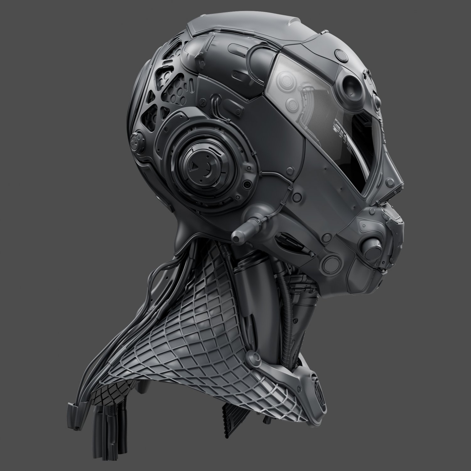 Cyberpunk mask 3d model фото 113