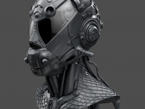 Realistic Cyberpunk Helmet 3D Модель
