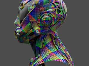 Realistic Cyberpunk Helmet 3D Модель