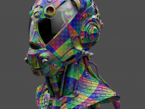 Realistic Cyberpunk Helmet 3D Модель