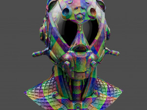 Realistic Cyberpunk Helmet 3D Модель