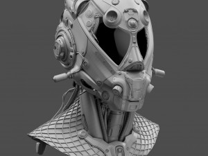 Realistic Cyberpunk Helmet 3D Модель