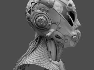 Realistic Cyberpunk Helmet 3D Модель