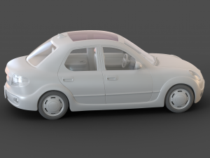 Cartoon Sedan Car 3D 모델