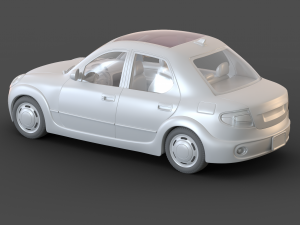 Cartoon Sedan Car 3D 모델