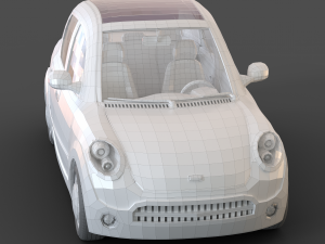 Cartoon Sedan Car 3D 모델