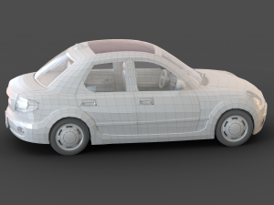 Cartoon Sedan Car 3D 모델