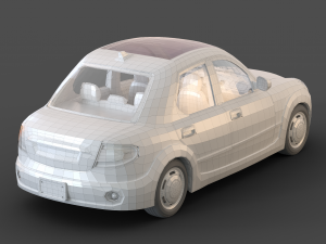 Cartoon Sedan Car 3D 모델