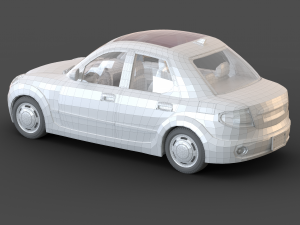 Cartoon Sedan Car 3D 모델