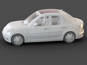 Cartoon Sedan Car 3D 모델