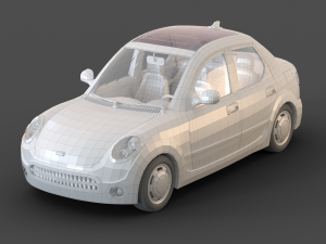 Cartoon Sedan Car 3D 모델