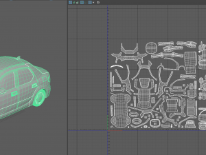 Cartoon Sedan Car 3D 모델