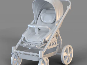 Cartoon Baby Buggy 3D Model