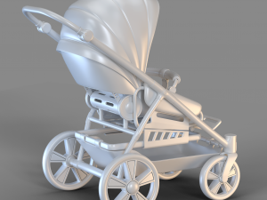 Cartoon Baby Buggy 3D Model