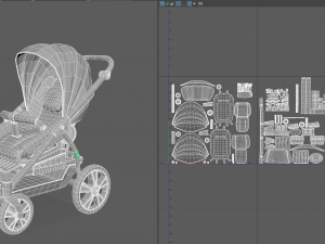 Cartoon Baby Buggy 3D Model