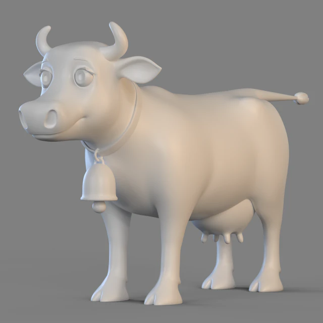 Cartoon Cow 3D Model .c4d .max .obj .3ds .fbx .stl .blend