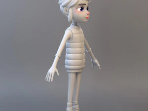 Gadis Remaja Kartun Model 3D