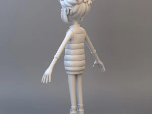 Gadis Remaja Kartun Model 3D