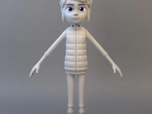 Gadis Remaja Kartun Model 3D