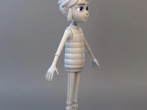 Gadis Remaja Kartun Model 3D