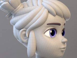 Gadis Remaja Kartun Model 3D