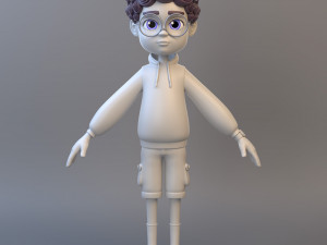 Cartoon Teenage Boy 3D Model