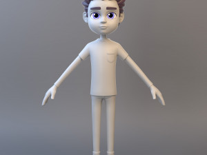 Cartoon Teenage Boy 02 Model 3D