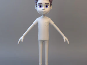 Cartoon Teenage Boy 02 3D Model