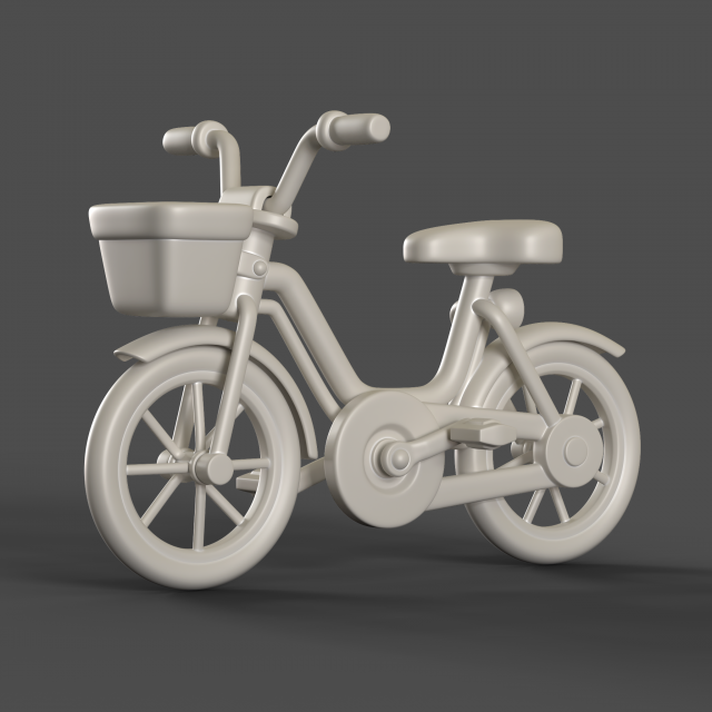 Cartoon Kid Bicycle 3D Model .c4d .max .obj .3ds .fbx .stl .blend 