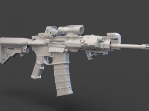 Par&ccedil;alarıyla D&uuml;ş&uuml;k Poli T&uuml;fek 3D Model