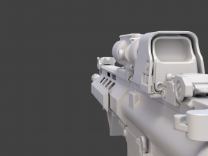 Low Poly Rifle with Parts 3D Model