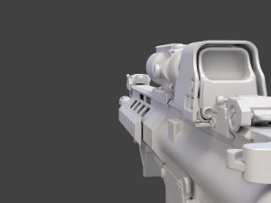 Par&ccedil;alarıyla D&uuml;ş&uuml;k Poli T&uuml;fek 3D Model