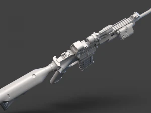 Par&ccedil;alarıyla D&uuml;ş&uuml;k Poli T&uuml;fek 3D Model