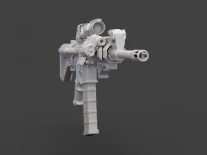 Par&ccedil;alarıyla D&uuml;ş&uuml;k Poli T&uuml;fek 3D Model