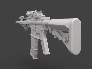 Par&ccedil;alarıyla D&uuml;ş&uuml;k Poli T&uuml;fek 3D Model