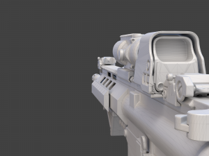 Low Poly Rifle with Parts 3D Model