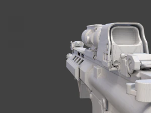 Par&ccedil;alarıyla D&uuml;ş&uuml;k Poli T&uuml;fek 3D Model