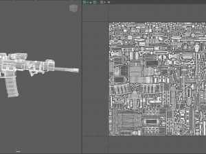 Low Poly Rifle with Parts 3D Model