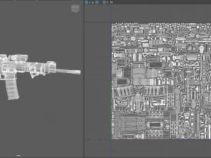 Par&ccedil;alarıyla D&uuml;ş&uuml;k Poli T&uuml;fek 3D Model