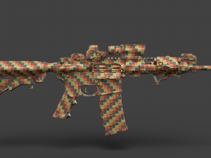 Low Poly Rifle with Parts 3D Model