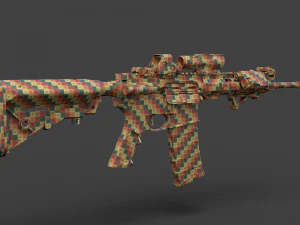 Par&ccedil;alarıyla D&uuml;ş&uuml;k Poli T&uuml;fek 3D Model