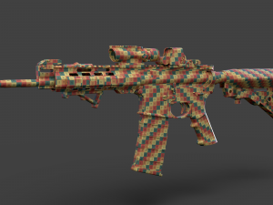 Low Poly Rifle with Parts 3D Model