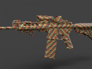 Par&ccedil;alarıyla D&uuml;ş&uuml;k Poli T&uuml;fek 3D Model