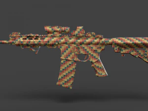 Par&ccedil;alarıyla D&uuml;ş&uuml;k Poli T&uuml;fek 3D Model