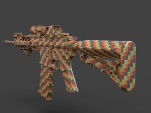 Par&ccedil;alarıyla D&uuml;ş&uuml;k Poli T&uuml;fek 3D Model