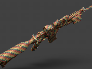 Low Poly Rifle with Parts 3D Model