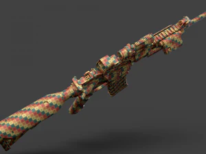 Par&ccedil;alarıyla D&uuml;ş&uuml;k Poli T&uuml;fek 3D Model