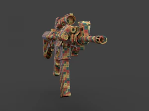 Par&ccedil;alarıyla D&uuml;ş&uuml;k Poli T&uuml;fek 3D Model