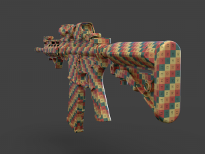 Low Poly Rifle with Parts 3D Model